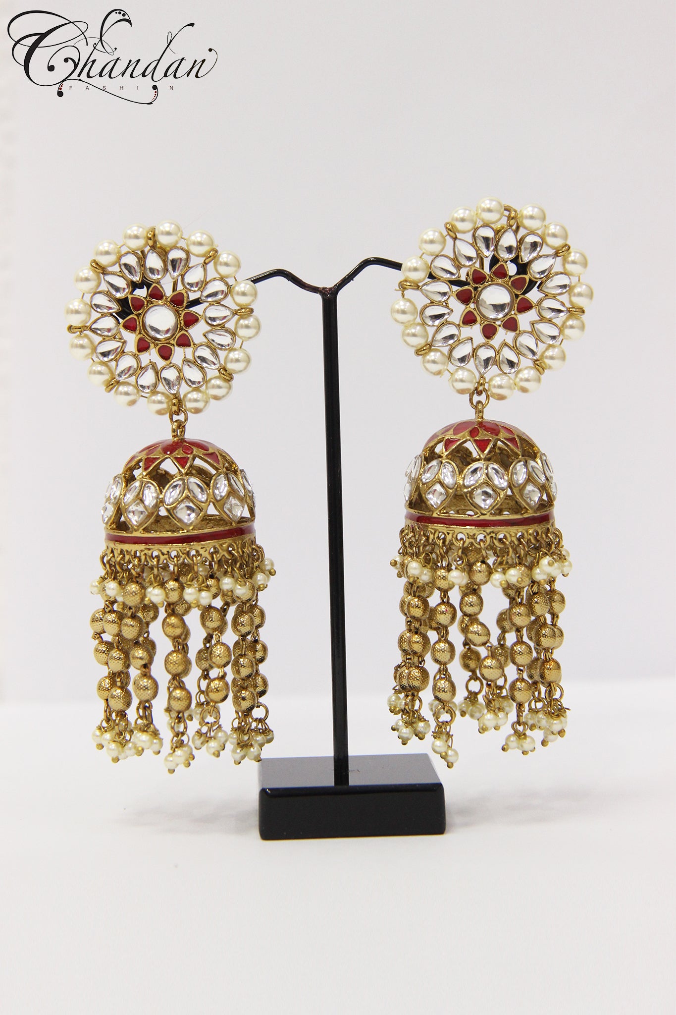 Polki jhumki earrings