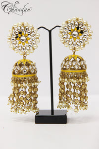 Polki jhumki earrings