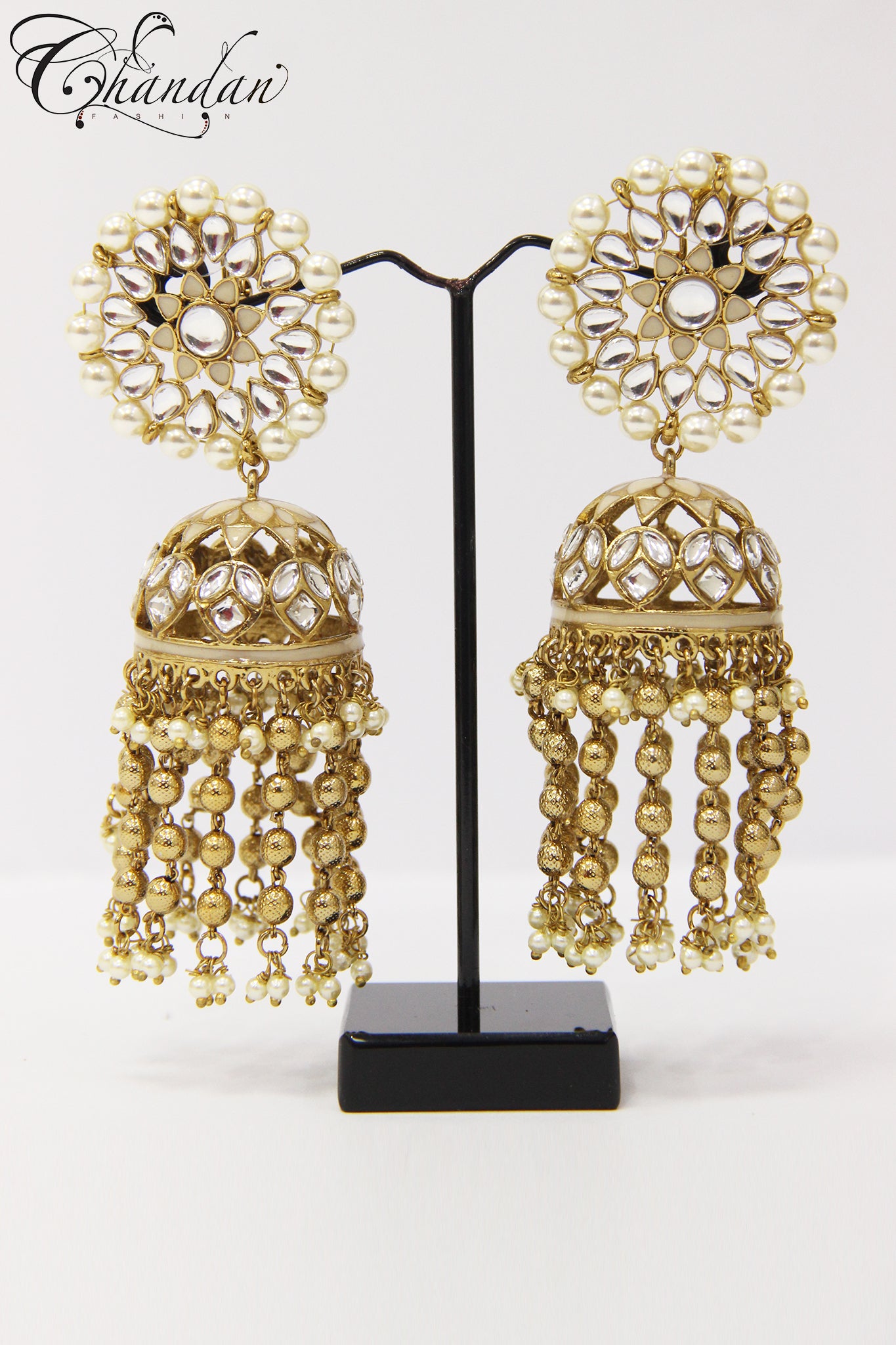 Polki jhumki earrings