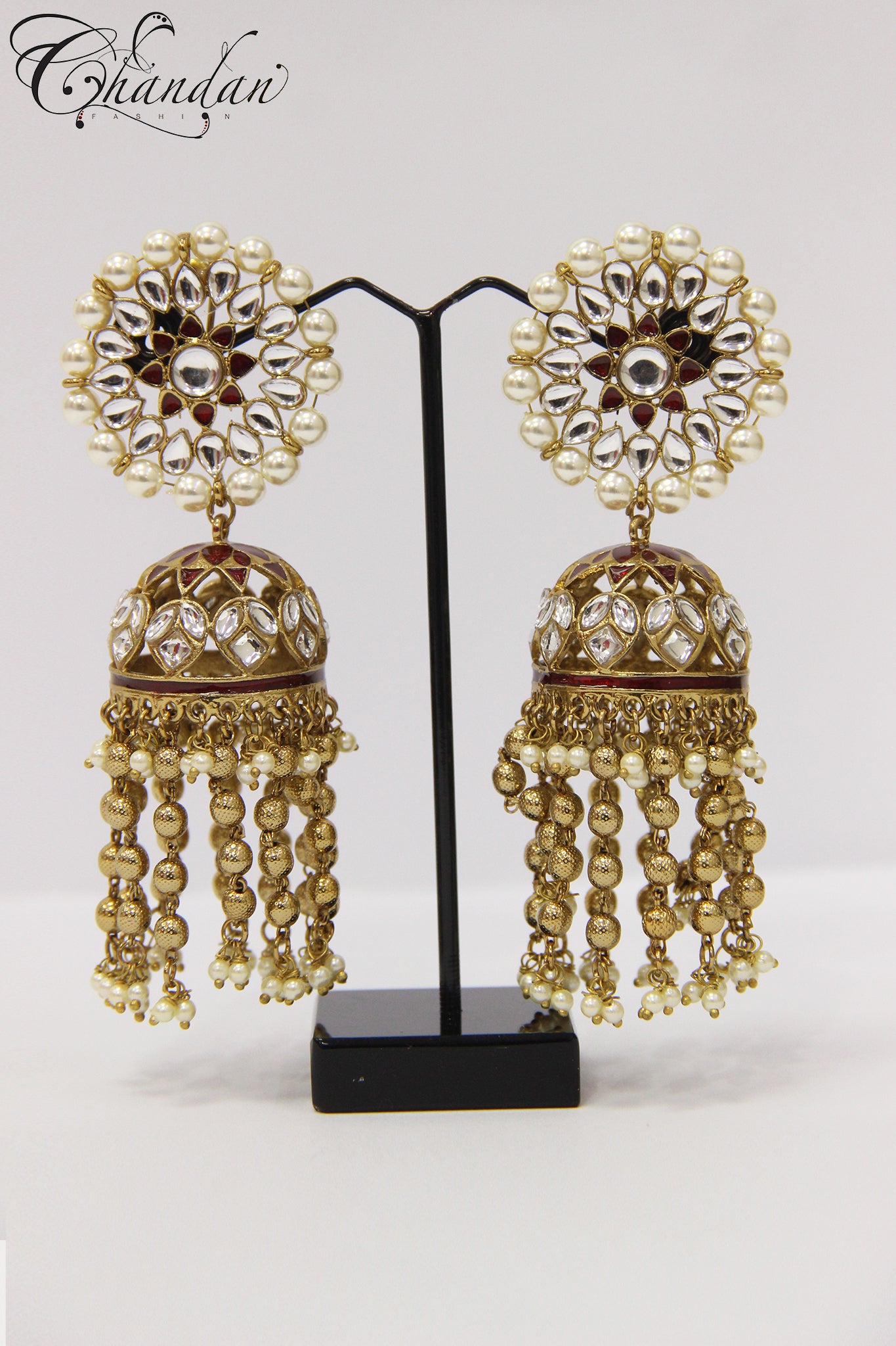 Polki jhumki earrings