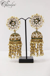 Polki jhumki earrings