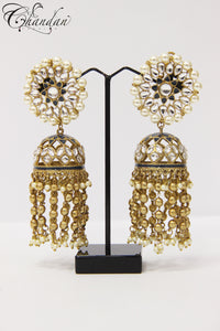 Polki jhumki earrings