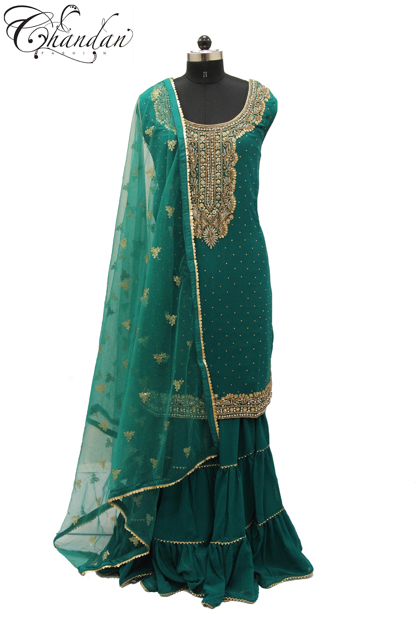 Sharara Suit With Golden work