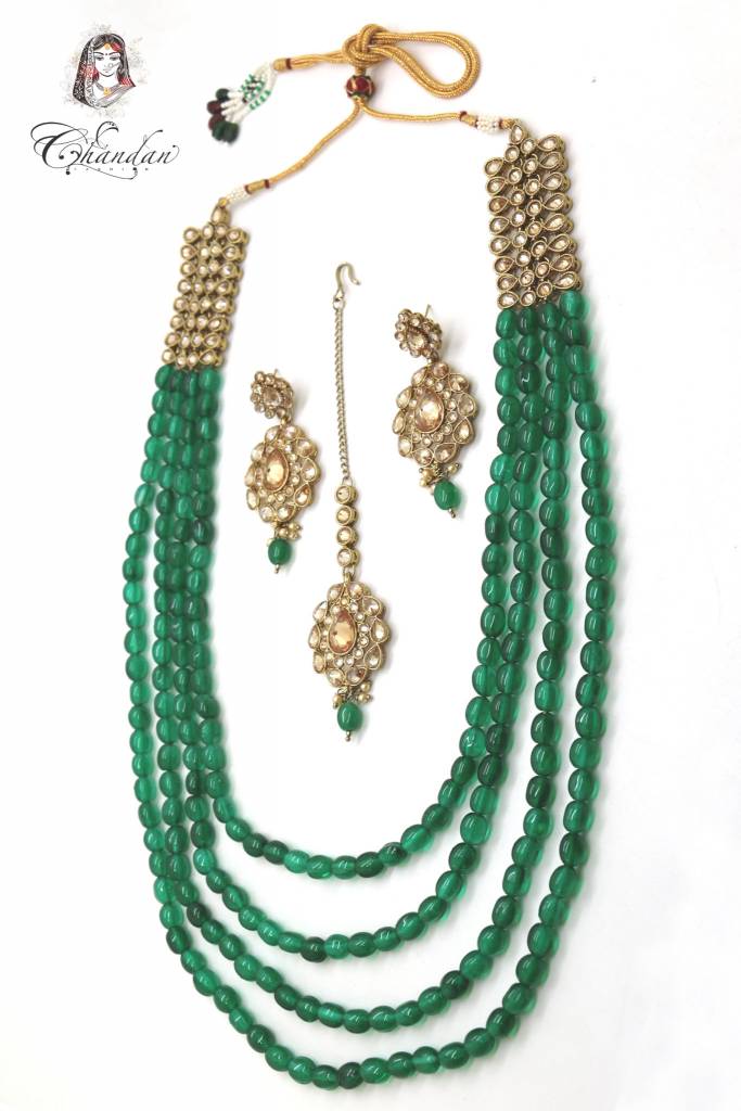 Green Pearls Necklace Set