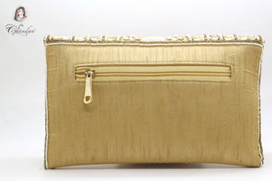 Gold Purse with Stone And Pearl Detailing