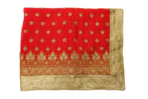 Zarkan and Stone Work Saree with Heavy Border