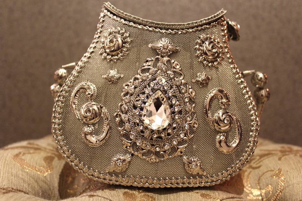 Silver Purse with beads