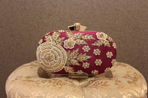 Magenta Purse with flowers