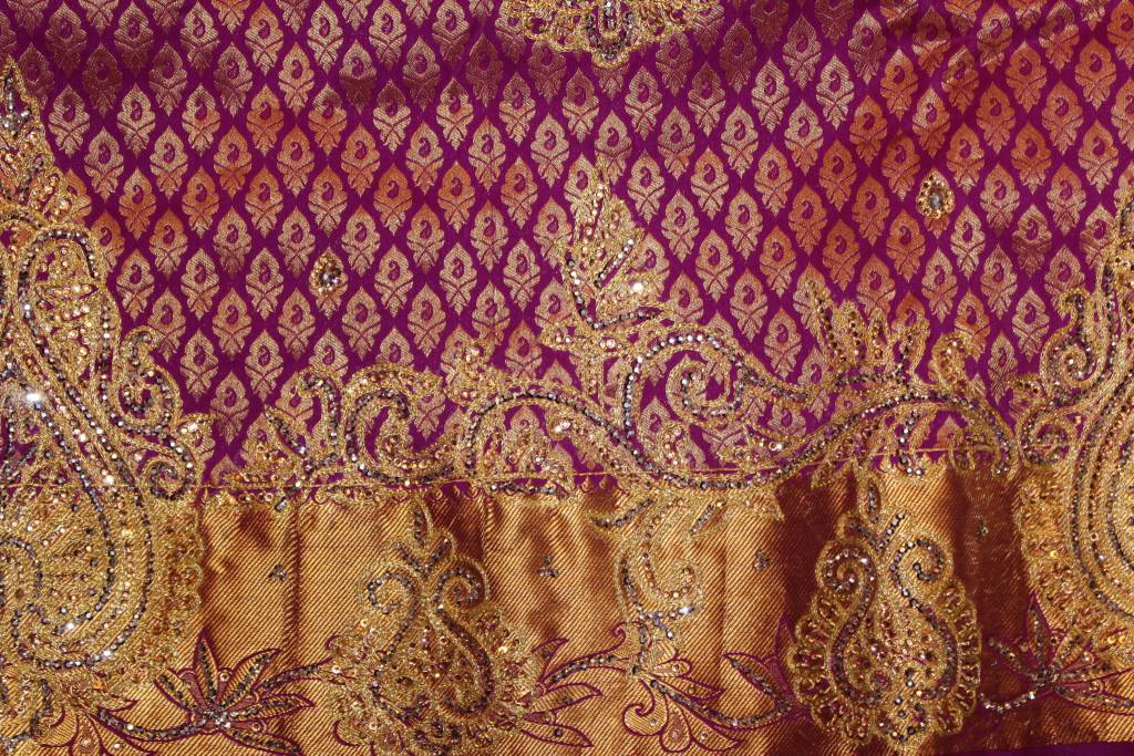 Bridal Purple and Gold Saree