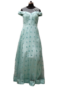 Sea Green Partywear Gown 36