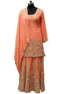 Partywear Suit With Sharara