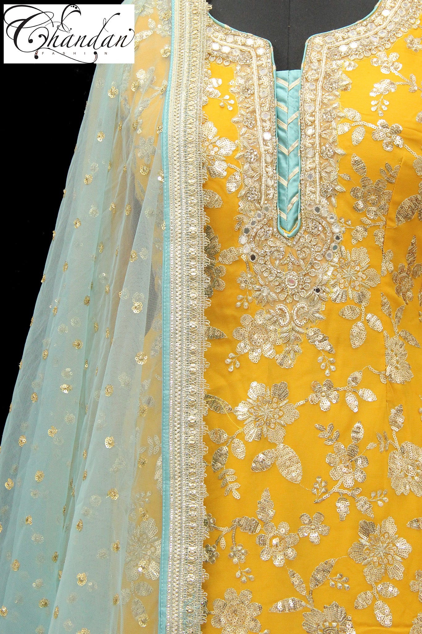 Sharara Suit with Zari Emb.