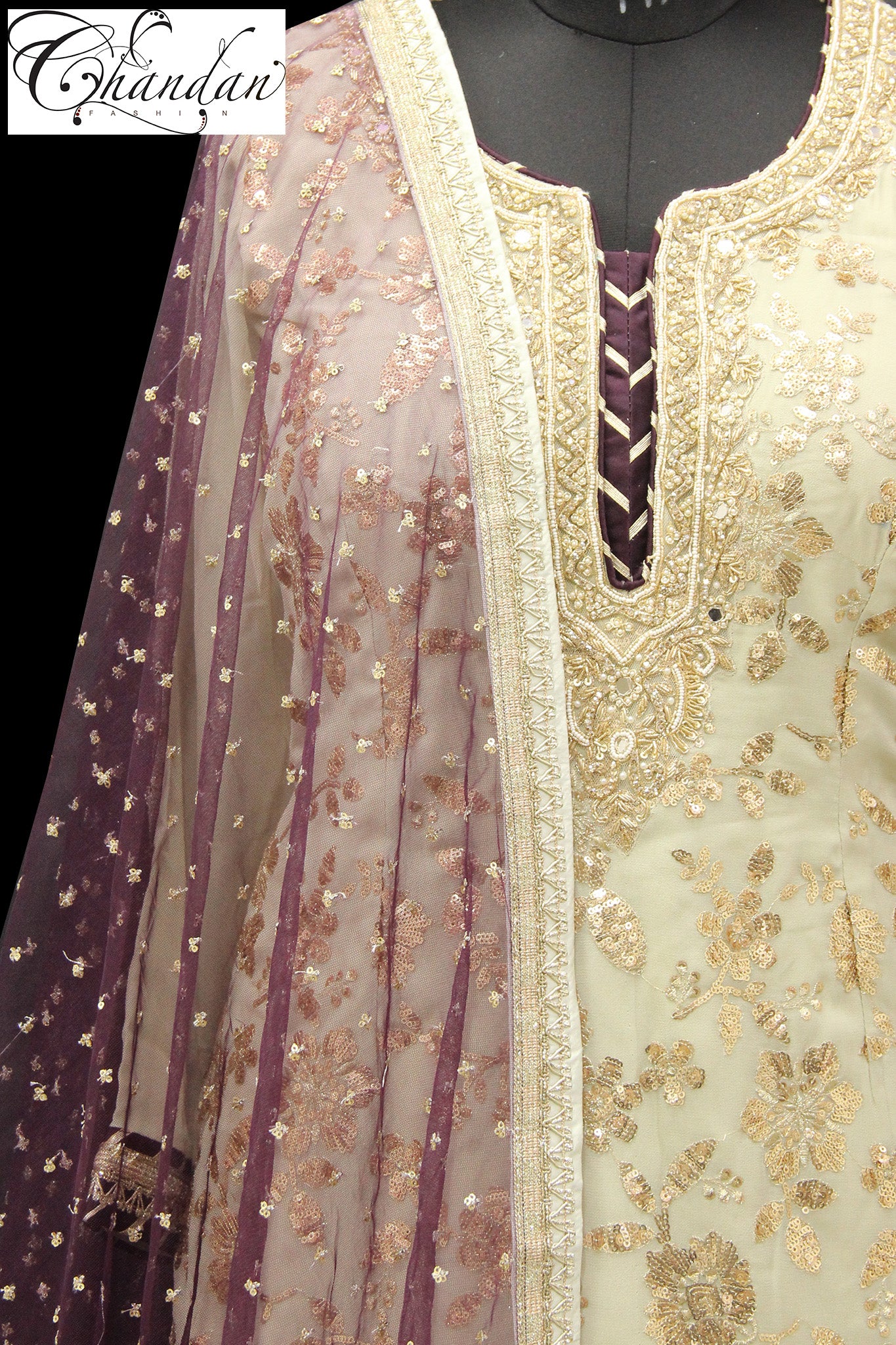 Sharara Suit with Zari Emb.